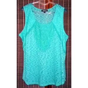 3X Slub Knit Lace Medallion Tank
